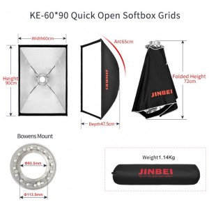 Softbox jinbei KE 60x90 thao tác nhanh